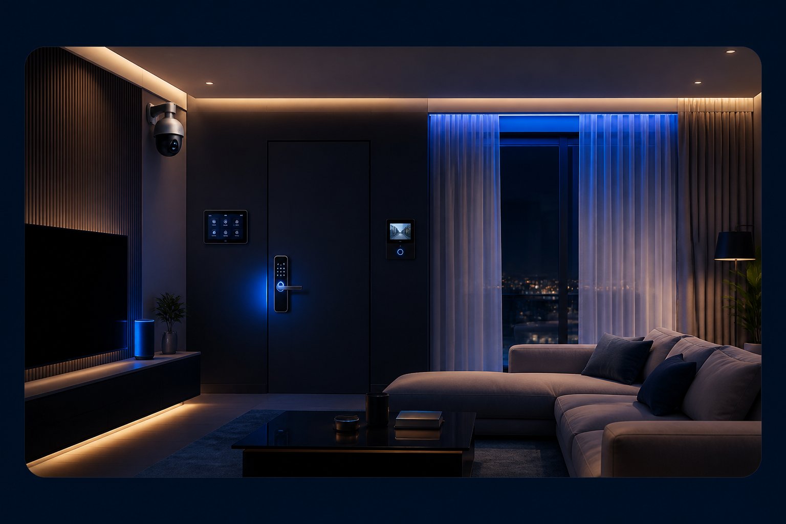 Connected lighting, climate, curtains, locks, and home entertainment