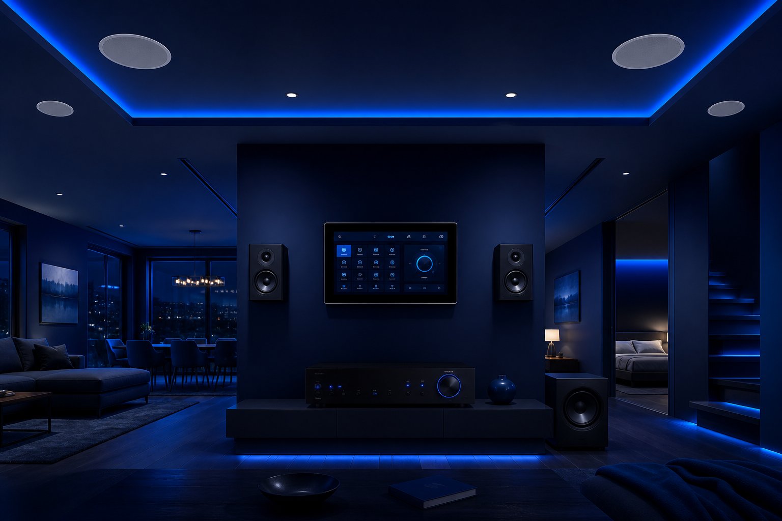 Residential multi-room audio and speaker system